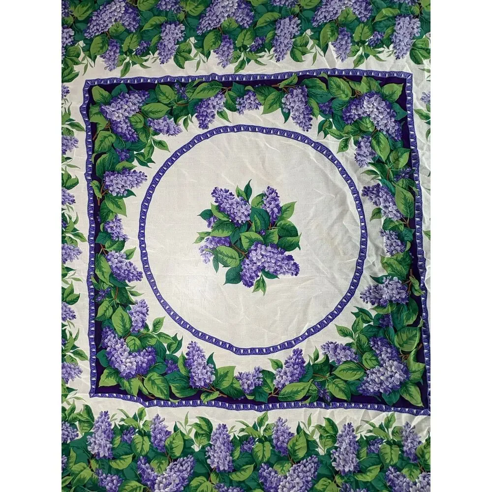 Vintage Silk Scarf- Museum of Fine Arts Boston- Lilacs Florals Purple  34x34